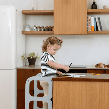 Ette Tete STEP’n’SIT® omvormbare 2-in-1 leertoren en tafel – Wit – productbeeld 9 — 9
