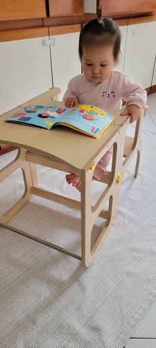Ette Tete STEP’n’SIT® omvormbare 2-in-1 leertoren en tafel – Naturel hout – productbeeld 9 — 9