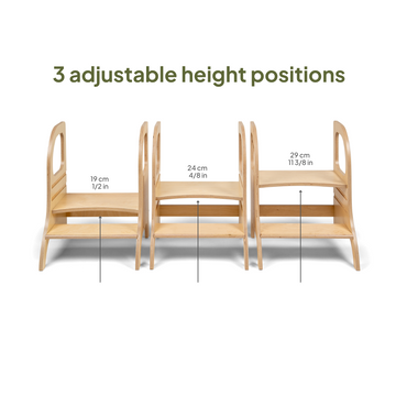 Ette Tete MIIMO® in hoogte verstelbaar opstapje – Naturel hout – productbeeld 4 — 4