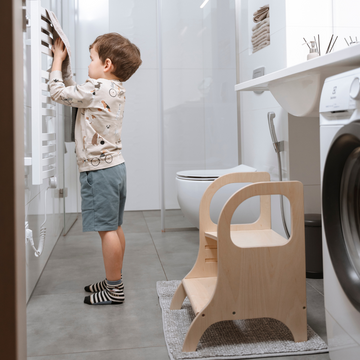 Ette Tete MIIMO® in hoogte verstelbaar opstapje – Naturel hout – productbeeld 16 — 16
