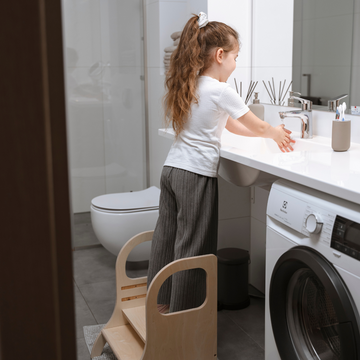 Ette Tete MIIMO® in hoogte verstelbaar opstapje – Naturel hout – productbeeld 9 — 9