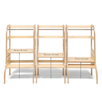 Ette Tete STEP UP in hoogte verstelbare leertoren – Naturel hout – productbeeld 4 — 4