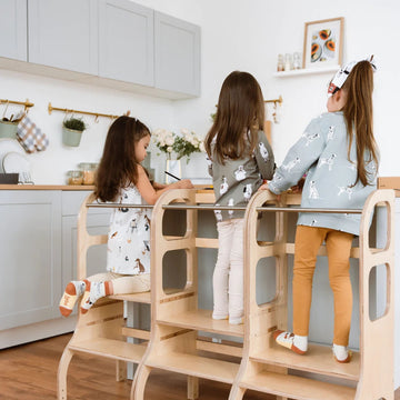 Ette Tete STEP UP in hoogte verstelbare leertoren – Naturel hout – productbeeld 12 — 12
