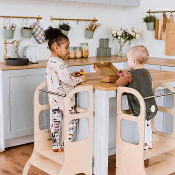 Ette Tete STEP UP in hoogte verstelbare leertoren – Naturel hout – productbeeld 6 — 6