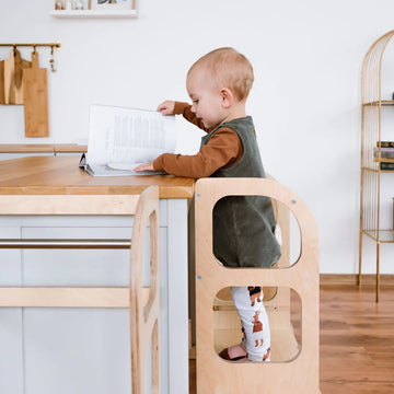 Ette Tete STEP UP in hoogte verstelbare leertoren – Naturel hout – productbeeld 8 — 8