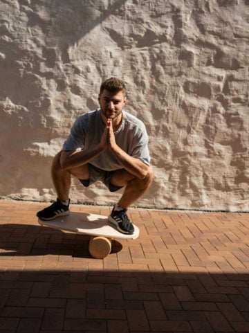 Round Balance Board With Exercise Roll - Centered Logo — 5