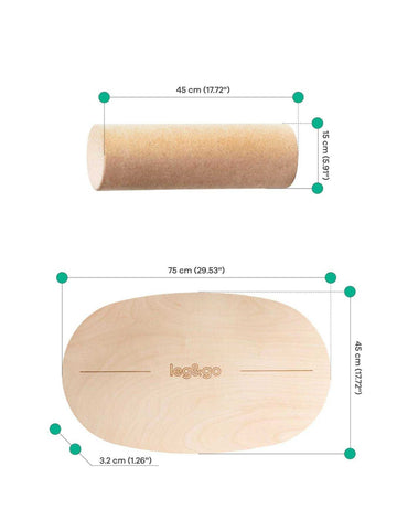 Round Balance Board With Exercise Roll - Centered Logo — 2