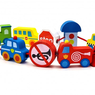Car Shaped Wooden Threading Blocks  — 5