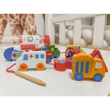 Car Shaped Wooden Threading Blocks  — 9