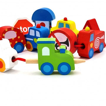 Car Shaped Wooden Threading Blocks  — 6