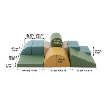Soft Play 8 Foam Block Set - Pastel Turquoise Adventurer — 6