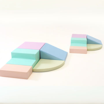 Soft Play 5 Foam Block Set - Light Pastel Corner Climber — 2