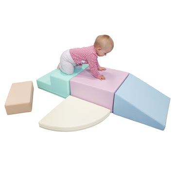 Soft Play 5 Foam Block Set - Light Pastel Corner Climber — 21