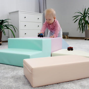 Soft Play 5 Foam Block Set - Light Pastel Corner Climber — 12