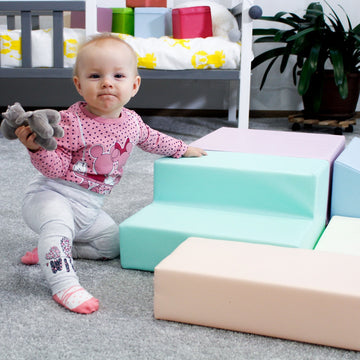 Soft Play 5 Foam Block Set - Light Pastel Corner Climber — 18