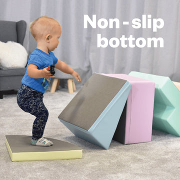 Soft Play 5 Foam Block Set - Light Pastel Corner Climber — 6