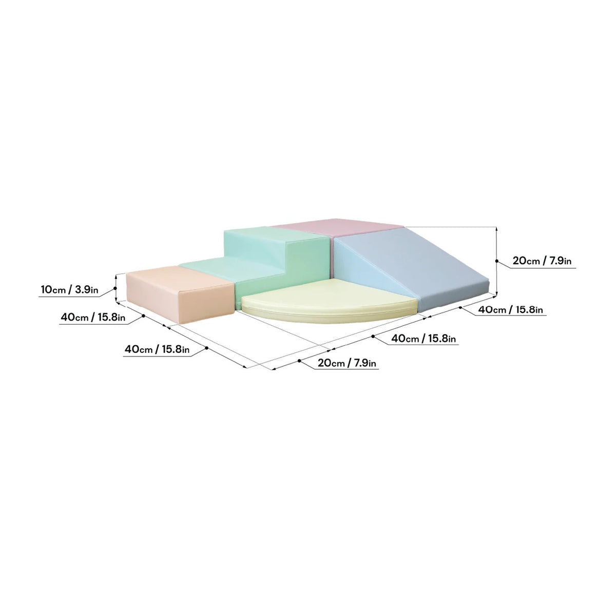 IGLU zachte hoekklimmerset – lichte pasteltinten (5 stuks) — afbeelding 4