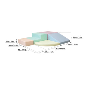 Soft Play 5 Foam Block Set - Light Pastel Corner Climber — 3