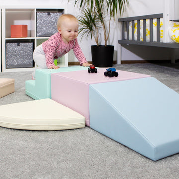 Soft Play 5 Foam Block Set - Light Pastel Corner Climber — 10