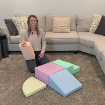Soft Play 5 Foam Block Set - Light Pastel Corner Climber — 5