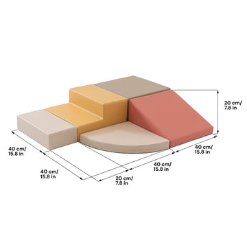 Soft Play 5 Foam Block Set - Pastel Pink Corner Climber — 5