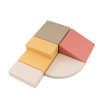 Soft Play 5 Foam Block Set - Pastel Pink Corner Climber — 11