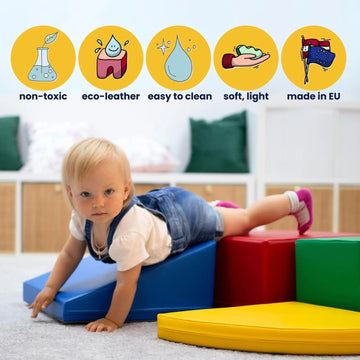 Soft Play 7 Foam Block Set - Light Pastel Little Crawler — 2