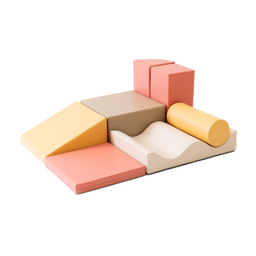 Soft Play 7 Foam Block Set - Pastel Pink Discoverer — 2
