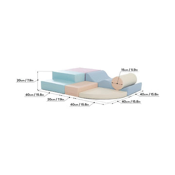 Soft Play 6 Foam Block Set - Light Pastel Explorer — 35