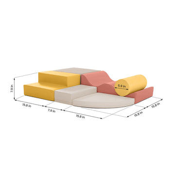 Soft Play 6 Foam Block Set - Pastel Pink Explorer — 33