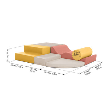 Soft Play 6 Foam Block Set - Pastel Pink Explorer — 32