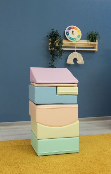 Soft Play 7 Foam Block Set - Light Pastel Little Crawler — 3
