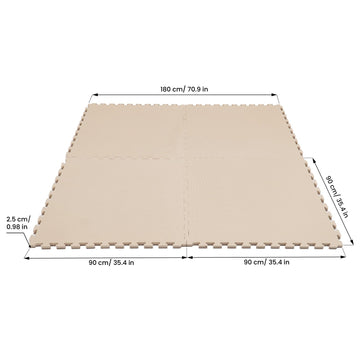 Large Foam Puzzle Mats - Beige / Dark Beige — 3