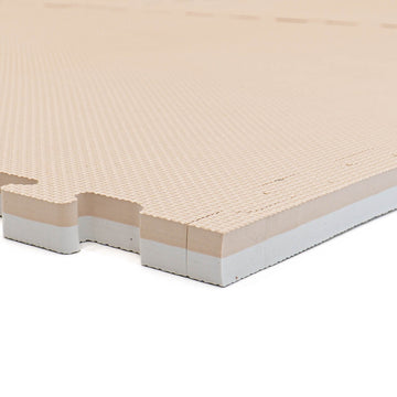 Large Foam Puzzle Mats - Beige / White — 4