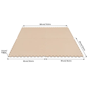 Large Foam Puzzle Mats - Beige / White — 5