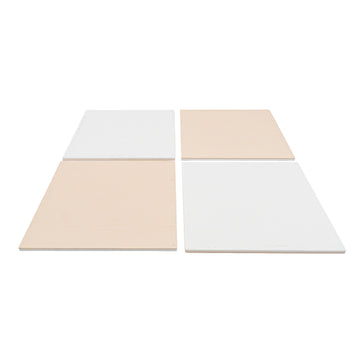 Large Foam Puzzle Mats - Beige / White — 12