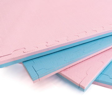 Large Foam Puzzle Mats - Baby Pink / Baby Blue — 12