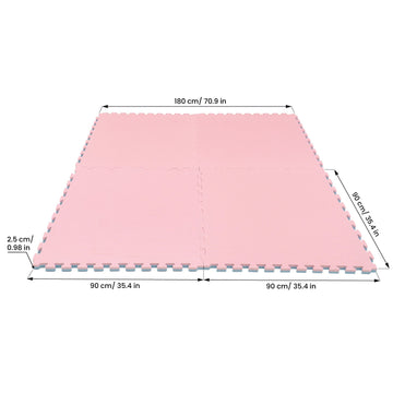 Large Foam Puzzle Mats - Baby Pink / Baby Blue — 4