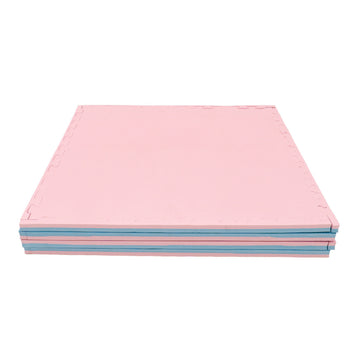 Large Foam Puzzle Mats - Baby Pink / Baby Blue — 9