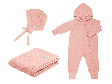 HAPPINESS Gift Set For Baby - Blanket, Romper and Bonnet — 4