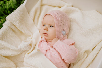 HAPPINESS Gift Set For Baby - Blanket, Romper and Bonnet — 3