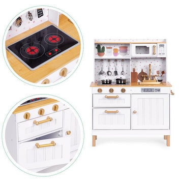 Large Wooden Play Kitchen with Sounds and LED — 5