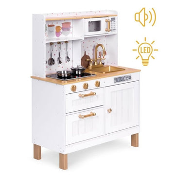 Large Wooden Play Kitchen with Sounds and LED — 9