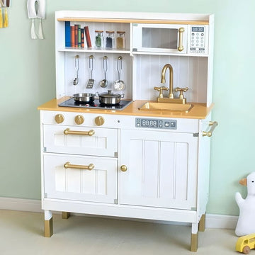 Large Wooden Play Kitchen with Sounds and LED — 2