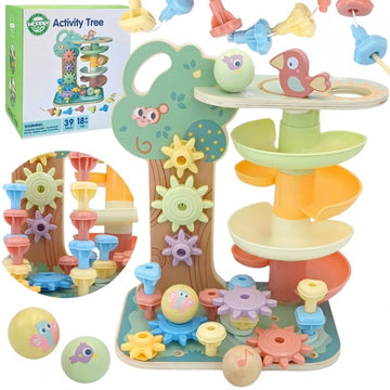 Montessori 4in1 Ball Track Activity Tree — 13