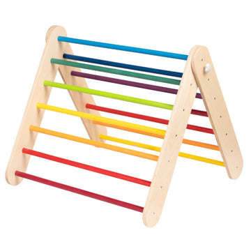Pikler Triangle Climber with Swedish Wall Add-On (Ages 6m–7y) - Rainbow — 7