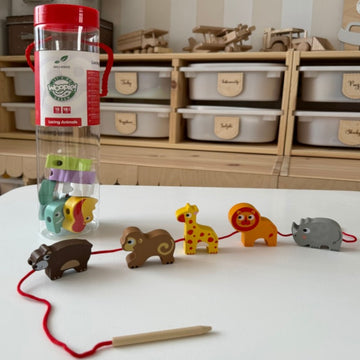 Safari Animal Shaped Wooden Threading Blocks — 7