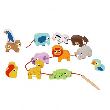 Safari Animal Shaped Wooden Threading Blocks — 5