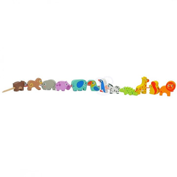 Safari Animal Shaped Wooden Threading Blocks — 2