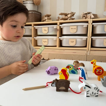 Safari Animal Shaped Wooden Threading Blocks — 6